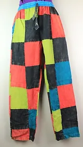 Patchwork UNISEX Cotton Trousers Hippie Casual Yoga Pants Festival Combat HT10  - Picture 1 of 2