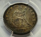 Choice 1860 Seated Liberty Silver Quarter 25C Pcgs Xf-45 Beautiful High Grade