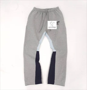 GOTOFREE PATCHWORK SWEATPANTS GRAY LOOSE ACTIVEWEAR CASUAL TROUSERS PANTS MENS - Picture 1 of 6