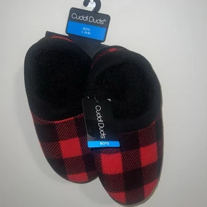 Cuddle Dud Jungen rot karierte Hausschuhe - Bild 1 von 7