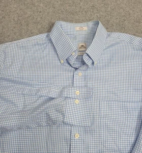 Camicia Peter Millar uomo blu medio bianco gingham a quadri nanoluxe cotone easycare - Foto 1 di 18