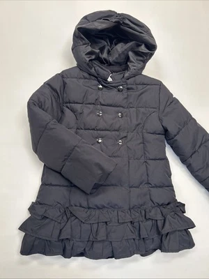 Gymboree Coat Girls Black Ruffle Snap Winter Size S 5-6 Years EUC - Image 1 of 4