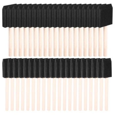 40 Pcs Foam Sponge Paint Brush Wood Handle Paint Brush Set Painting Tool6520 - Image 1 of 4