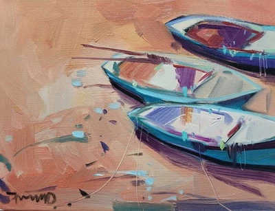 Impresión de Bellas Artes José Trujillo 16x20" Coleccionable Artista Barcos Paisaje Marino Decoración de Pared Foto 1 de 4