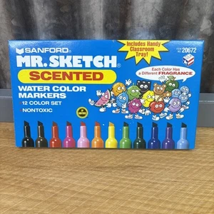 VTG 1995 Sanford Mr Sketch 12 Scented Instant Water Color Marker Arts Crafts - Picture 1 of 5