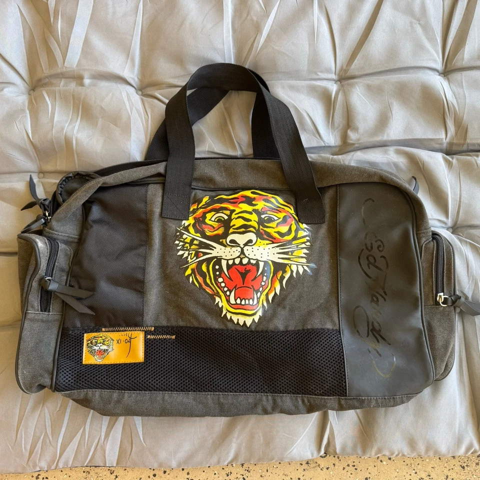 VINTAGE Ed Hardy Duffle Bag Tiger Logo Travel Gym Tote  — 第 1/4 张图片