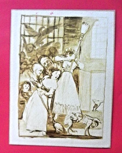 Goya Print Poster Dibujo Para Los Caprichos "Ya van desplumados Museo Del Prado - Bild 1 von 7