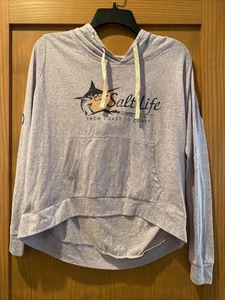 Salt Life Women’s Light Weight Cropped Heather Lilac Purple Hoodie NWT Size S - Picture 1 of 4