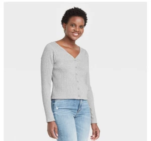Tops for Women Size XS Universal Thread Gray Long Sleeve V-Neck T-Shirt - Picture 1 of 7