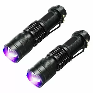 2x UV Ultra Violet LED Flashlight Blacklight Light 395 nM Inspection Lamp Torch - Picture 1 of 10
