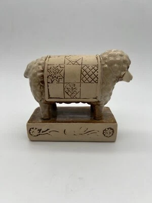 Cerámica Arte Cerámica Esmaltada Oveja Marrón Tono Tierra Figura -- Granja -- Acolchado Foto 1 de 4
