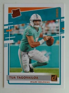 Donruss 2020 novato Tua Tagovailoa SP lona dorada #302 radiocontrol 🙂 Miami Dolph - Imagen 1 de 2