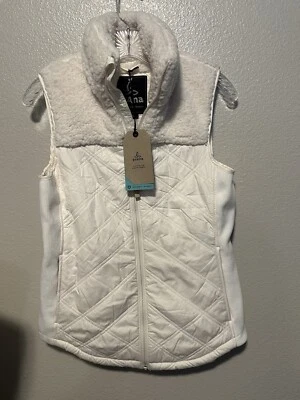 NUEVO CON ETIQUETAS PRANA Esla Chaleco Acolchado Sherpa Exterior Chaleco Marfil Hueso XS $129 W13202332 Foto 1 de 4