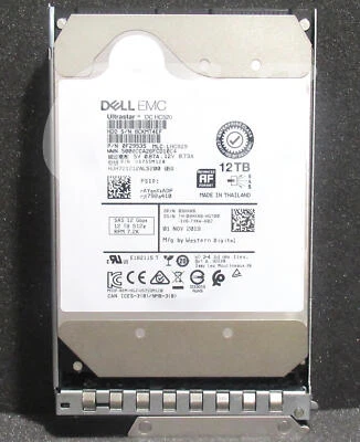 9HXK6 HUH721212AL5200 Dell GEN14 12TB 7.2K RPM12Gb/s 3.5"SAS SERVERHDD HardDrive - Image 1 of 4
