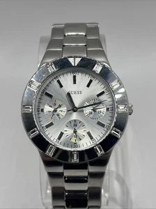 Guess Waterpro Women's Watch U10075L1 Silver Crystal 6.5" Band- New Battery - Picture 1 of 8