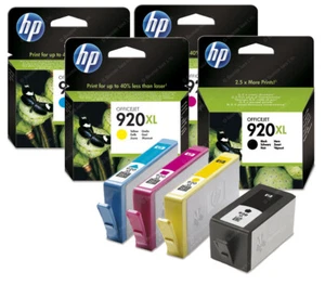 Cartuchos de tinta originales de alta capacidad HP920XL 4 piezas cian, magenta, amarillo y negro - Imagen 1 de 1