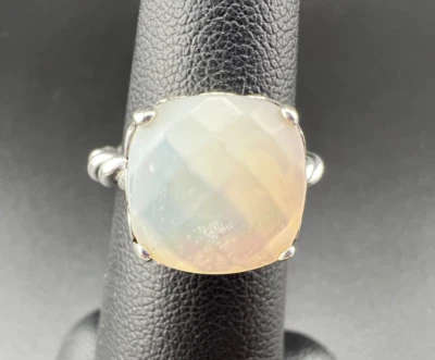 ANILLO RETORCIDO PANDORA 925 ALE PLATA ESTERLINA MADREPERLA ELEGANTE SINCERIDAD Foto 1 de 4