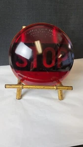 GRIFFIN #4432 RED GLASS STOP LIGHT LENS FOR LAMP MODEL 200 CHIPPED - Picture 1 of 7