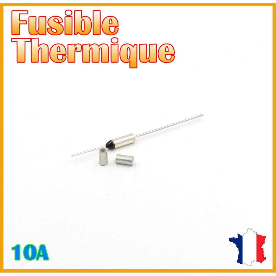 Fusible thermique 157°C - 10A/250V AC & Bagues de sertissage - Photo 1/1