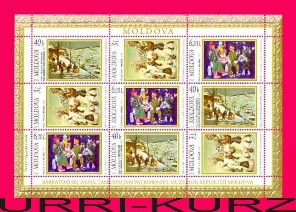 Moldavia 2006 Vacaciones de Invierno Navidad en Pinturas Arte m-s Sc544-546 MNH Foto 1 de 1