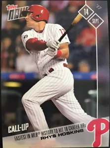 RHYS HOSKINS RC - 2017 Topps NOW "FASTST IN MLB HISTORY TO HIT 18 HRs" #604 - Bild 1 von 2