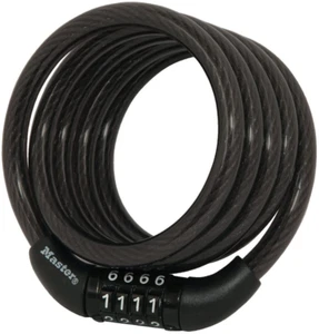 Cable de candado para bicicleta Master Lock con combinación, negro, 8143D - Imagen 1 de 12
