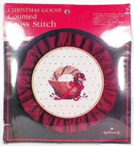 Hallmark Christmas Goose Counted Cross Stitch Embroidery Kit with Hoop - Picture 1 of 4