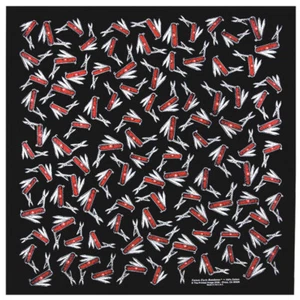 Cuchillos de bolsillo negros del ejército suizo negros con imagen impresa Bandanna 22"" x 22"" hechos de la naturaleza - Imagen 1 de 1