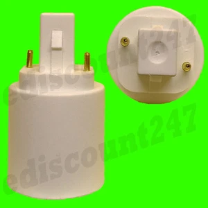 HIGH QUALITY G24 to E27 - 2 PIN Light Bulb Lamp Adaptor Holder LED UK SELLER. - Picture 1 of 3