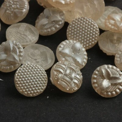 Lot (24) Czech Vintage pearl dimi glass buttons for repurposing 10mm - Image 1 of 3