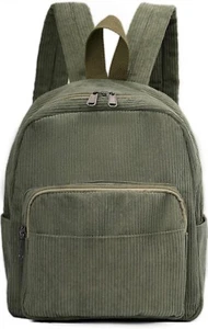 Corduroy Backpack Purse, Small Casual Daypack for Women, Cute Mini Retro... - Picture 1 of 2