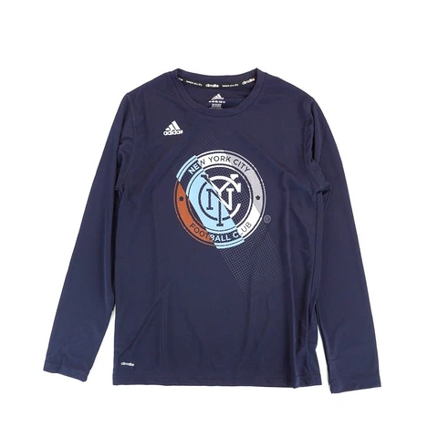 New York City FC Adidas MLS Youth Navy Climalite "Aerofade" Long Sleeve T-Shirt Cover