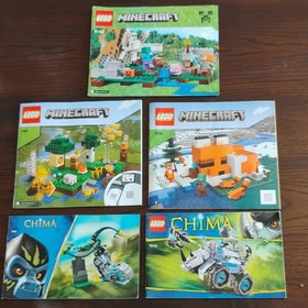 lot of 5 Minecraft and Chima instruction booklets
