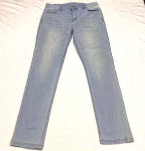 Mugsy Jeans Mens 34x34 Light Wash Denim Grands Slim Straight Stretch - Picture 1 of 10