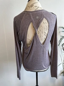 Camiseta de manga larga Lululemon púrpura jaspeado Stop Drop & Squat talla 6 - Imagen 1 de 8