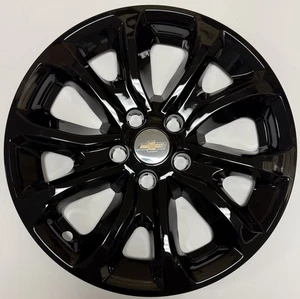 ONE BLACK WHEEL SKIN FOR 2018-2022 CHEVROLET EQUINOX 17" WITH OEM CENTER CAP - Picture 1 of 9
