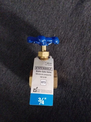 Everbilt Compact-Pattern Threaded Gate Valve Brass 200psi 3/4" x 3/4" 868 020 - Image 1 of 4