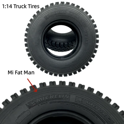 Rubber Tires for Tamiya 1/14 RC Truck Trailer Scania Benz VOLVO MAN DIY Parts - Photo 1/4