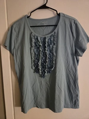 Camiseta para mujer Van Heusen verde azulado claro talla XL con volantes verde azulado claro y oscuro Foto 1 de 4