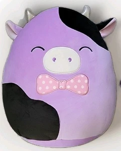 Squishmallow 12 inch Easter 2025 Alexie the Cow with Bowtie RARE SIZE Plush NEW - Picture 1 of 3