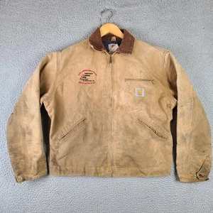 Carhartt Detroit Jacket J97 Brn Brown Size 44 Vintage Blanket Lined Corduroy - Picture 1 of 12
