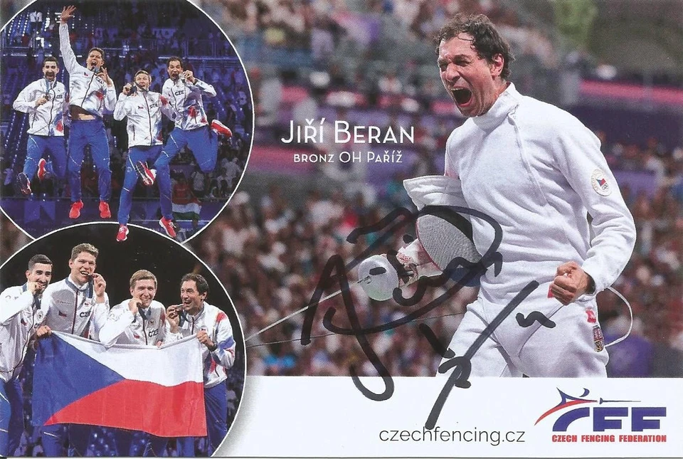 JIRI BERAN ( TCH ) - FECHTEN - Weltmeister; Olympiasieger - Originalautogramm - Bild 1 von 1