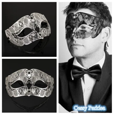C1-3 MENS MALE Masquerade Eye-Mask Venetian Costume Party Accessories Silver - Image 1 of 4