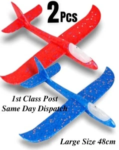 2x Plane Kids Gift Foam Glider Fly Foam Aeroplane Hand Thrown Airplane UK Stock - Picture 1 of 7