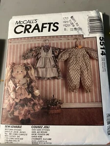MCCALL'S CRAFT SEWING PATTERN-#5514-SARA STITCHES-24" DOLL W/CLOTHES-1991 USED - Picture 1 of 2