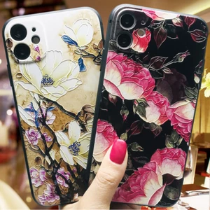 3D Soft Flower Floral Tree Rubber Case Cover Apple iPhone 13 12 11 Pro Max XR X - Picture 1 of 7