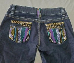 Coogi Jeans Womans 9/10 Dark Blue Embellished Skinny Leg 31-33 - Picture 1 of 11