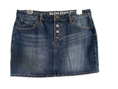 VOLCOM Womens STONED MINI Denim Skirt Sz L - Image 1 of 4