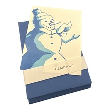Shades of Blue Snowman Holiday Cards by Crane and Co