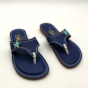 Kino Ladies Lily Sandals Women's Size 6 Blue Starfish Embellishment Slip-On - Picture 1 of 9